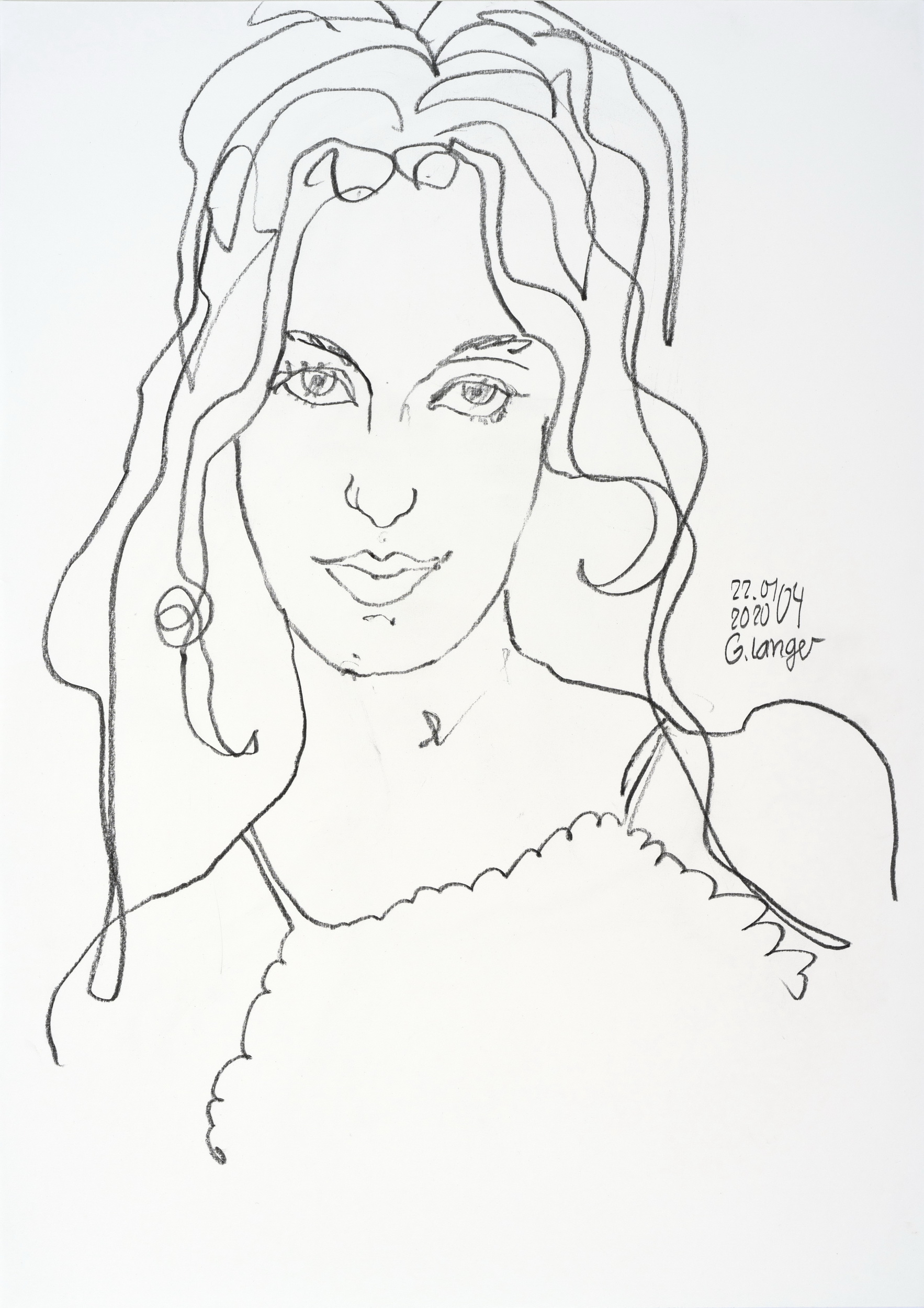 Gunter Langer, Portrait einer Frau, 2020, 59 x 42 cm